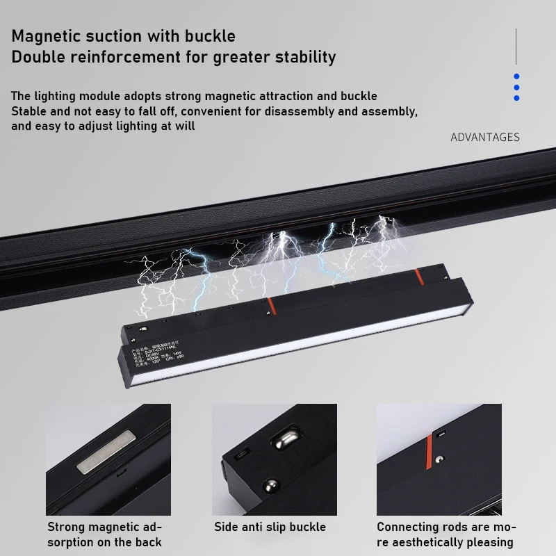 Imagem -02 - Flagship Magnetic Led Track Lighting System Sala de Estar Teto sem Iluminação Principal Recesso 48v Rail Spotlight Projector