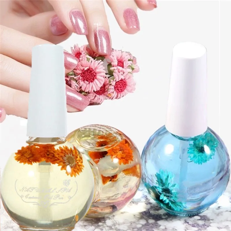 1 Flasche 15ml getrocknete Blume erweichen Nagel hautöl transparentes Nähröl Multi Duft Maniküre Nagel kante Pflege Pflege öl