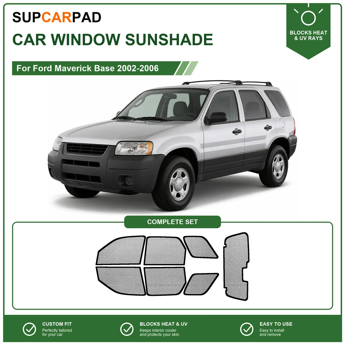 For Ford Maverick Base 2002-2006 Full Set Car Window Sunshades UV Block Privacy Heat Insulated Foldable Car Curtain