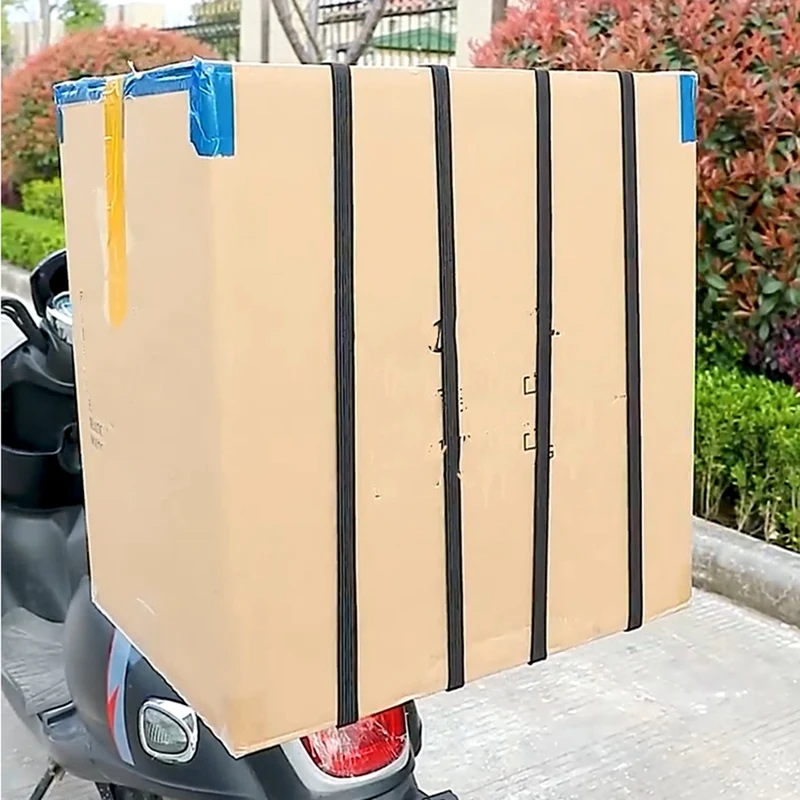 AB33 - حبال بنجي قابلة للتعديل مع مجموعة خطافات، أشرطة مرنة مسطحة للخدمة الشاقة بطول 2 أمتار، مع مشبك معدني قابل للتعديل (4 عبوات) #5