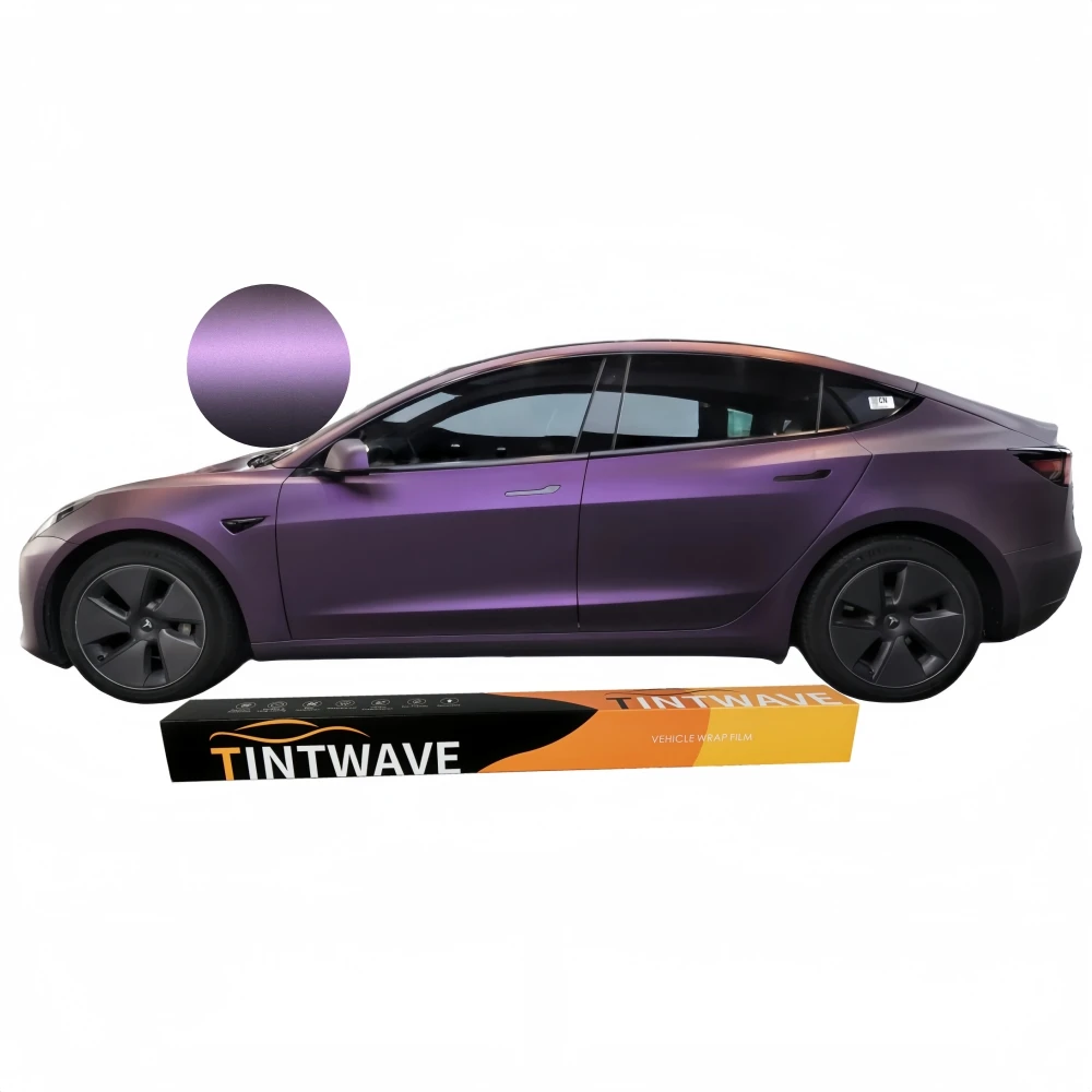 

Factory Wholesale Good Stretch Gloss Pinot Noir Purple Car Vinyl Wrap Car Body Sticker Auto Wrap Roll Wrapping Film
