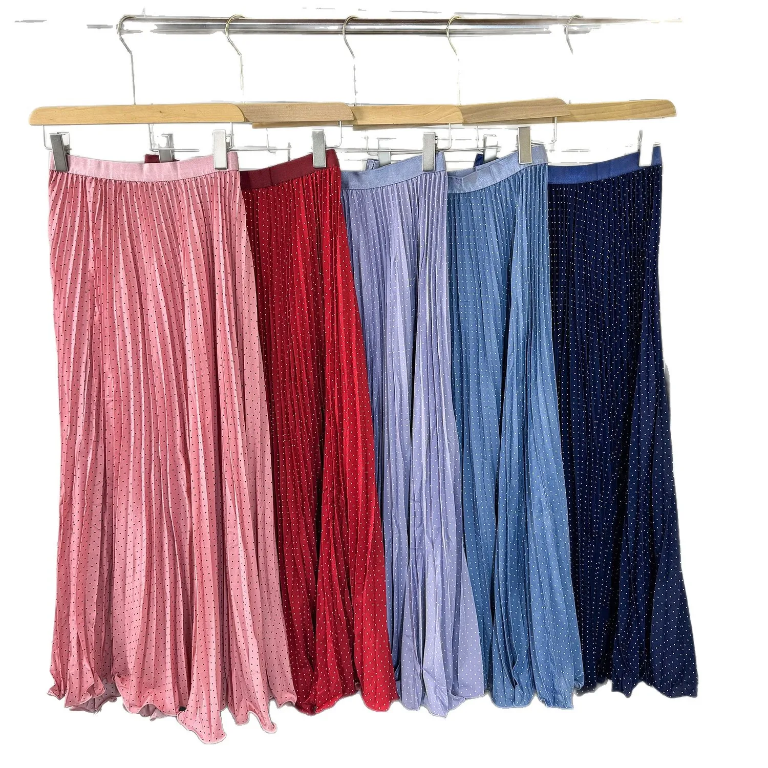 

Women Skirts Print Skirt Pleated Ankle Length Empire Elastic Waist Slight Strech Elegant Loose Casual Office Lady 2025 Summer