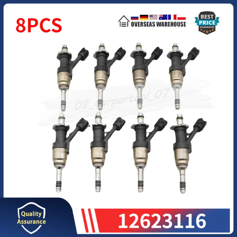 8PCS Fuel Injectors 12623116 For 2015-2018 GMC Yukon Sierra 1500 Chevrolet Suburban Silverado 2500 Cheyenne 5.3L V8 12668390