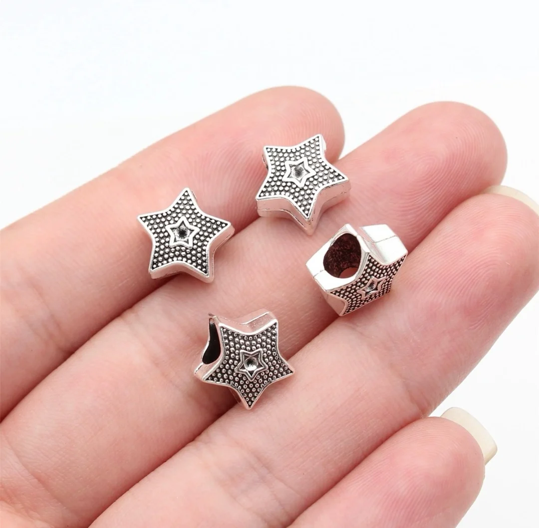 

20pcs 11x11x6.9mm Zinc alloy metal tibetan silver plated bead T1297 for jewelry making