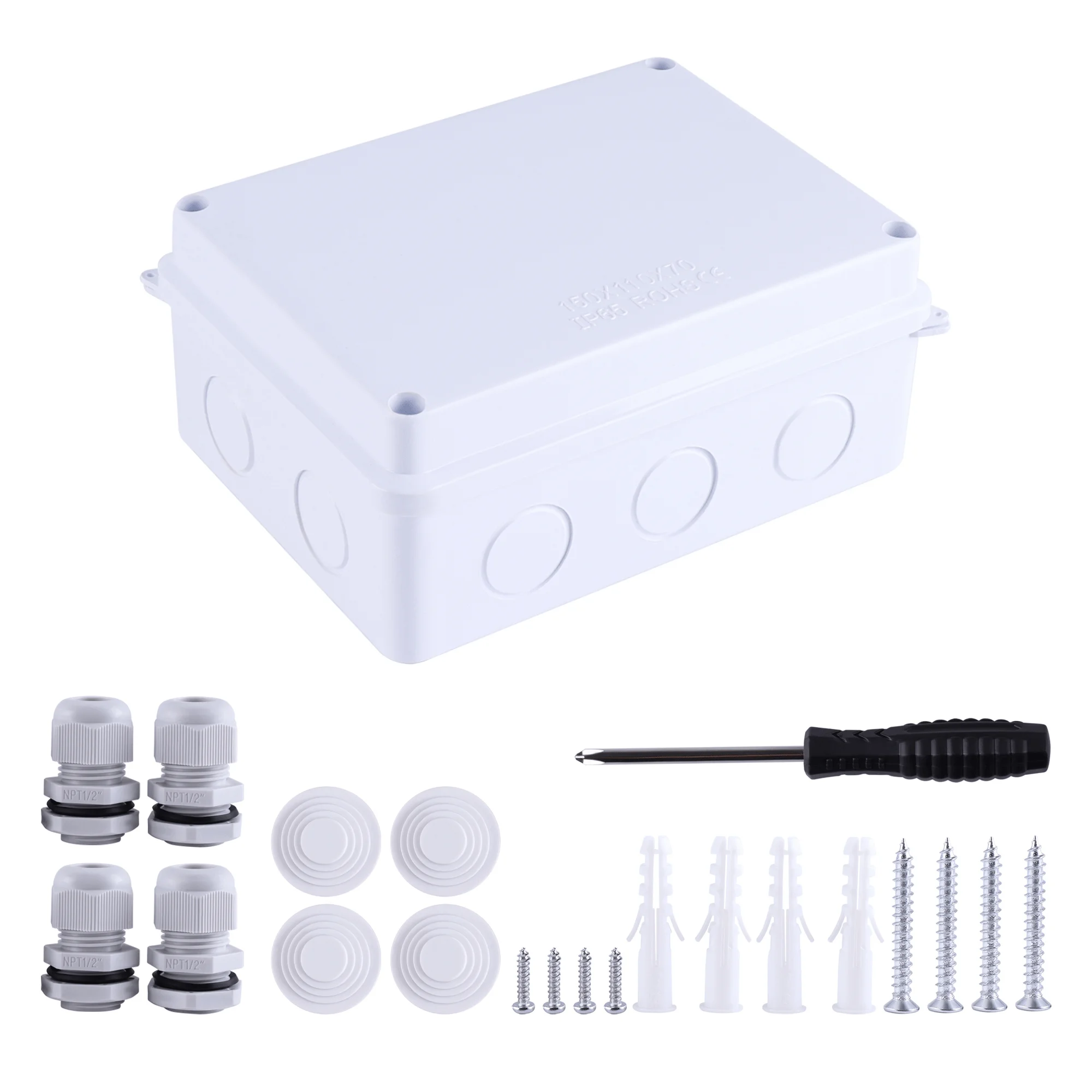 1PC ABS High-End Waterproof Plastic Enclosure Box With Screw Rubber Plug Electronic Project Instrument Case Outdoor Junction Box