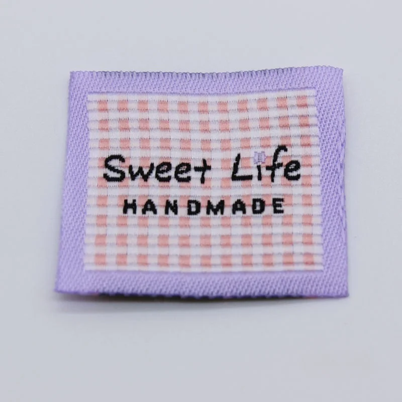 Color lattice handmade woven label cloth label spot DIY handmade label