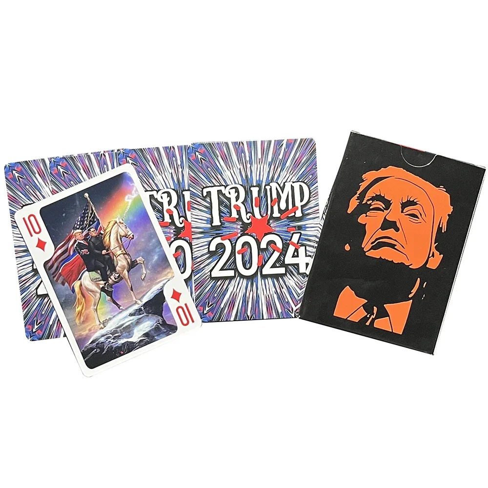 2024 US President Donald Trump Playing Cards 54 Pieces Comic Art Poker Cards Collection&Gift Playing Cards Deck Supporter