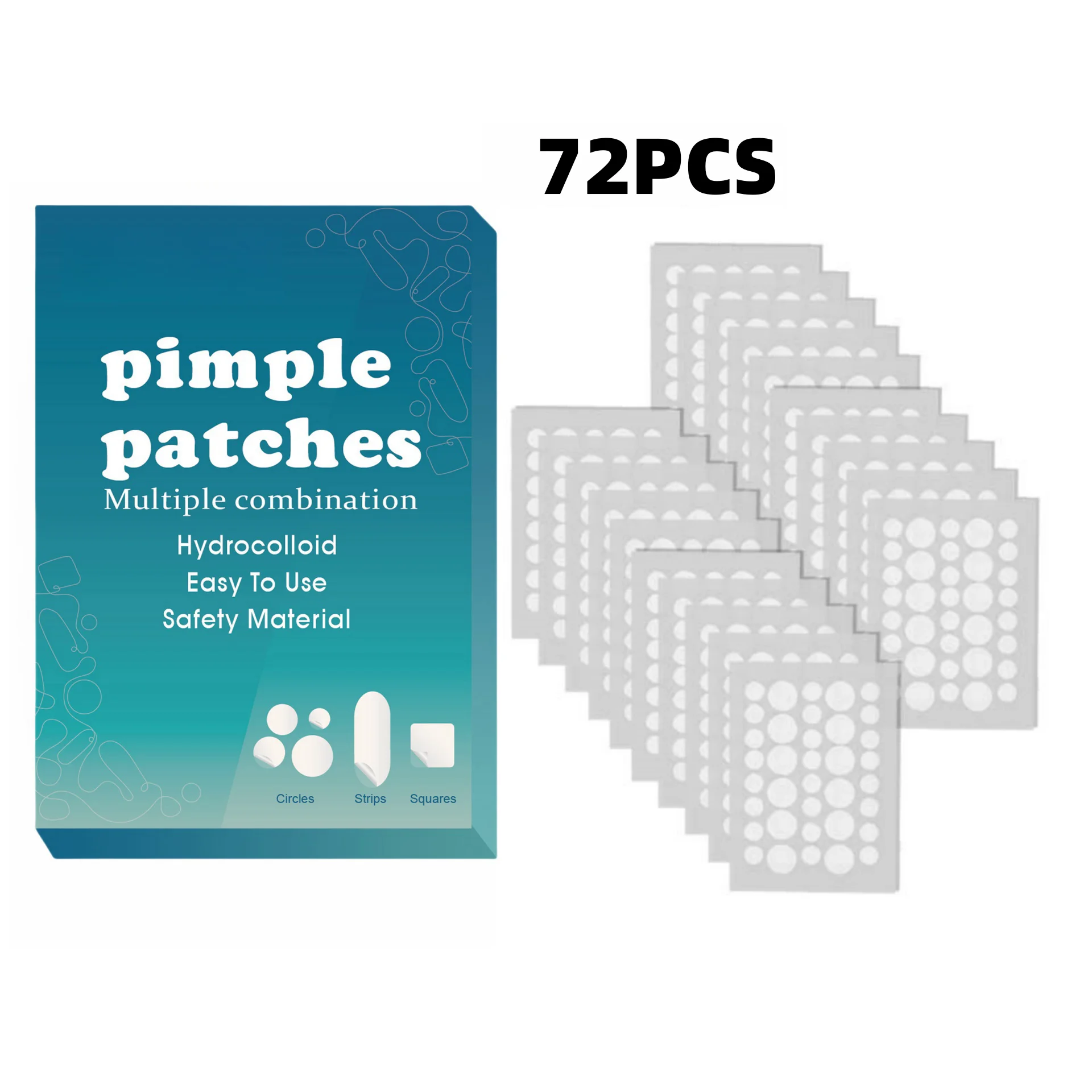 72pcsClear Acne Patches, Waterproof & Breathable, 24H Use, 108pcs