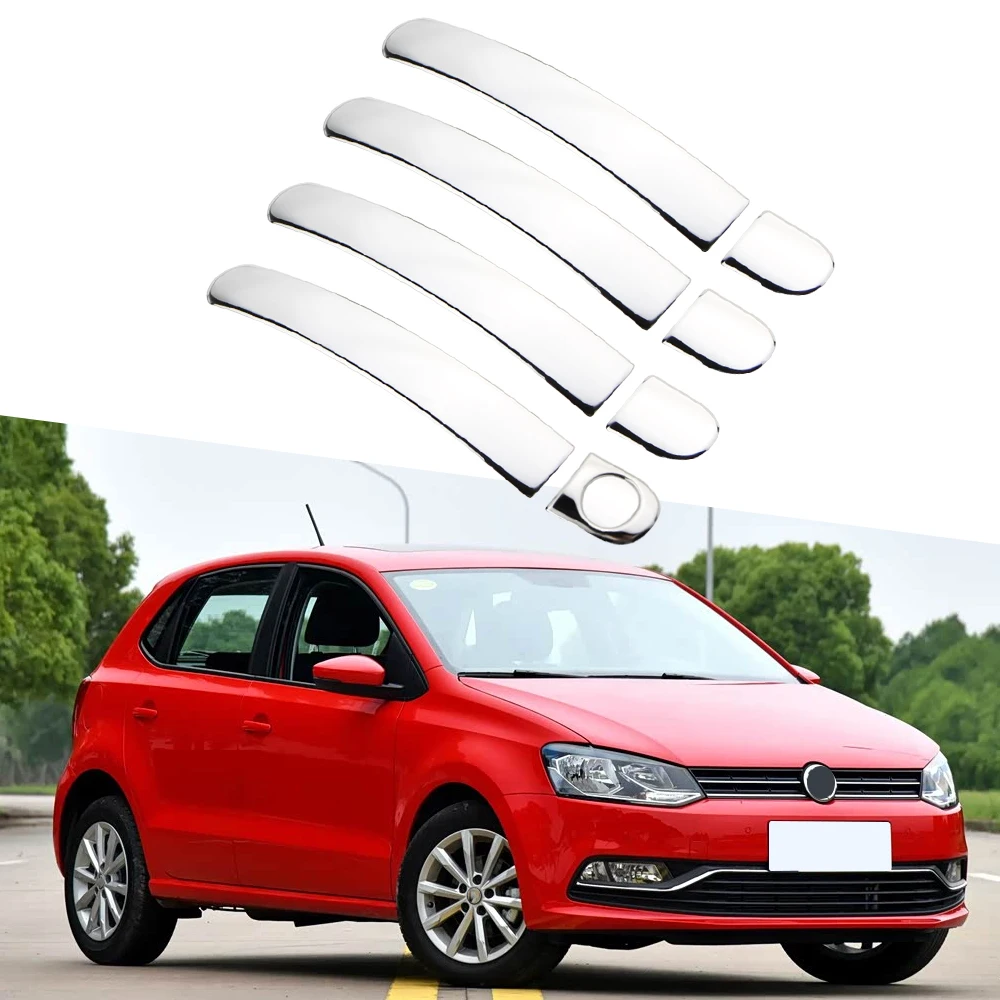 For Volkswagen VW POLO 9N Jetta MK6 Tiguan Touran Bora Seat  Door Handle Cover Stainless Steel Doors Sticker Trim Accessories