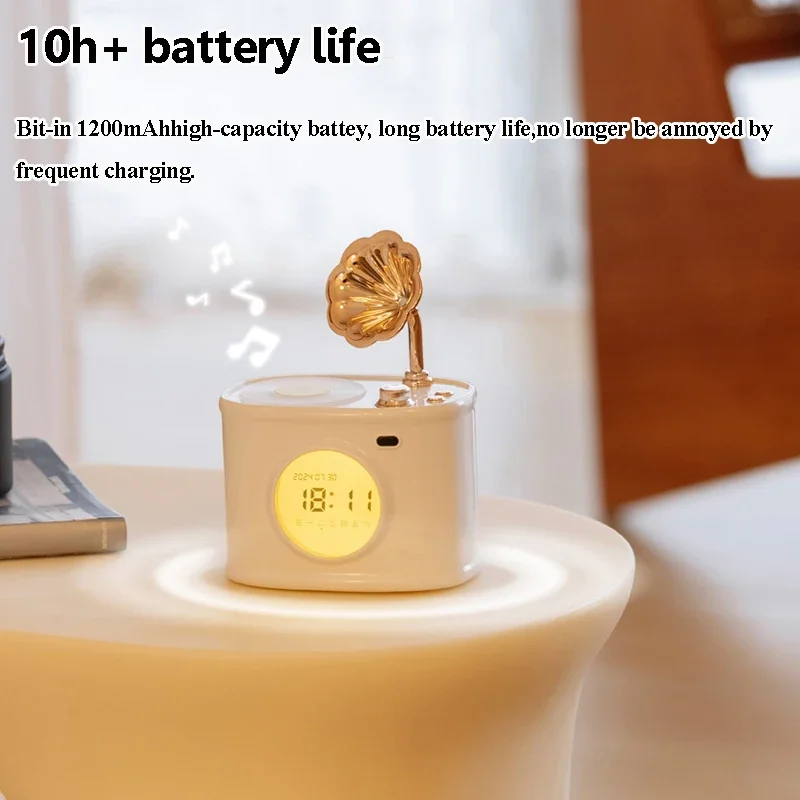 Mini Vintage Clock Bluetooth Speaker Wireless Hifi Sound Music Box Classic Retro Music Player Support Alarm Clock TF Card AUX