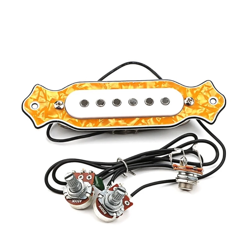 Prewired Single Coiled Electric Cigars Box Four String Guitar Pickup Harness with Volumes Tone Pots & Knobs Guitar Part