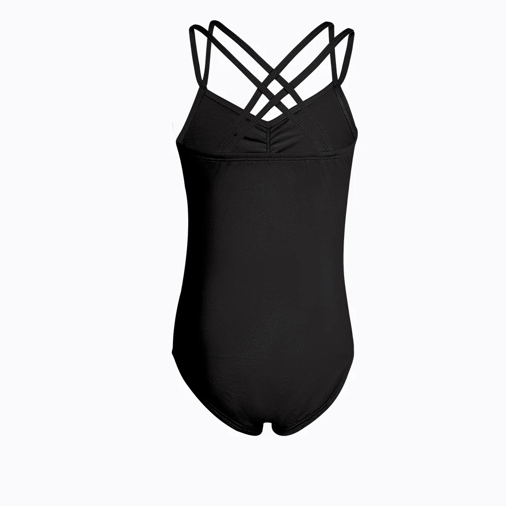 Justaucorps de ballet pour filles, vêtements de scène de danse pour tout-petits, caraco entrecroisé dans le dos, tenue de ballerine de gymnastique, robe