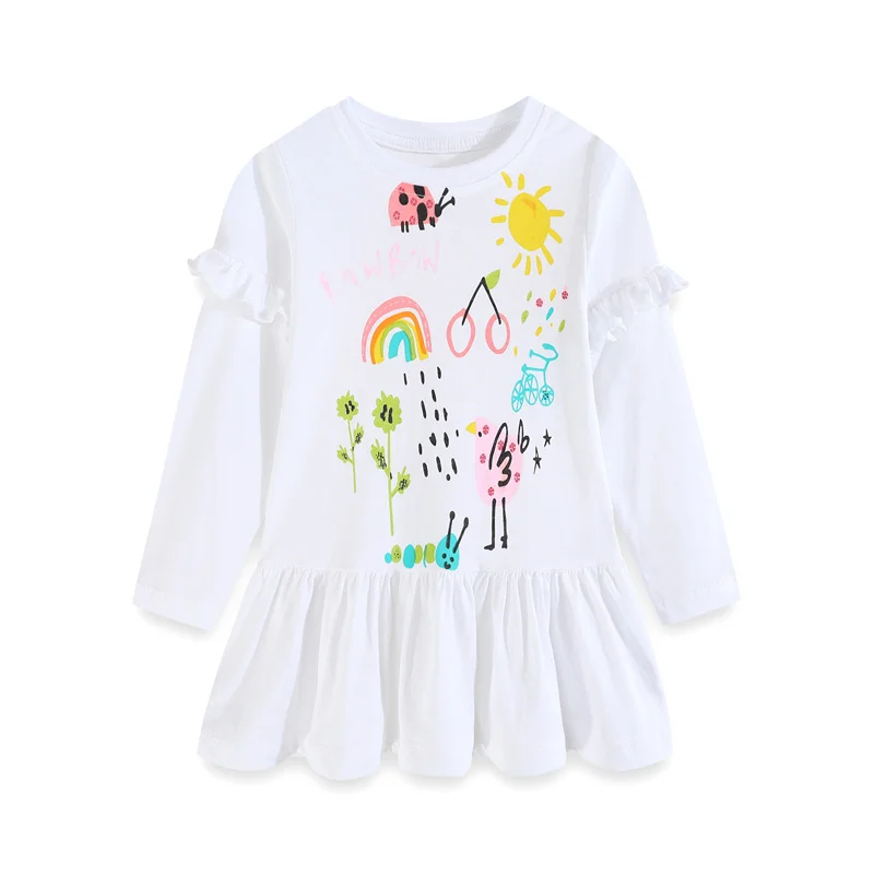 Jumping Meters 2023  Long Sleeve Girls T Shirts With Skirts For 2-7 Years Children's Blouses Kids Tees Tops Autumn Wear Blouse