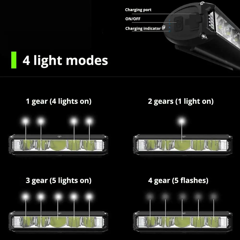 8000Mah 5 Led 5*P90 Bike Light Front Waterproof Led Flashlight Bicycle Light Rechargeable 6000Lm Headlight Bicycle Accessories