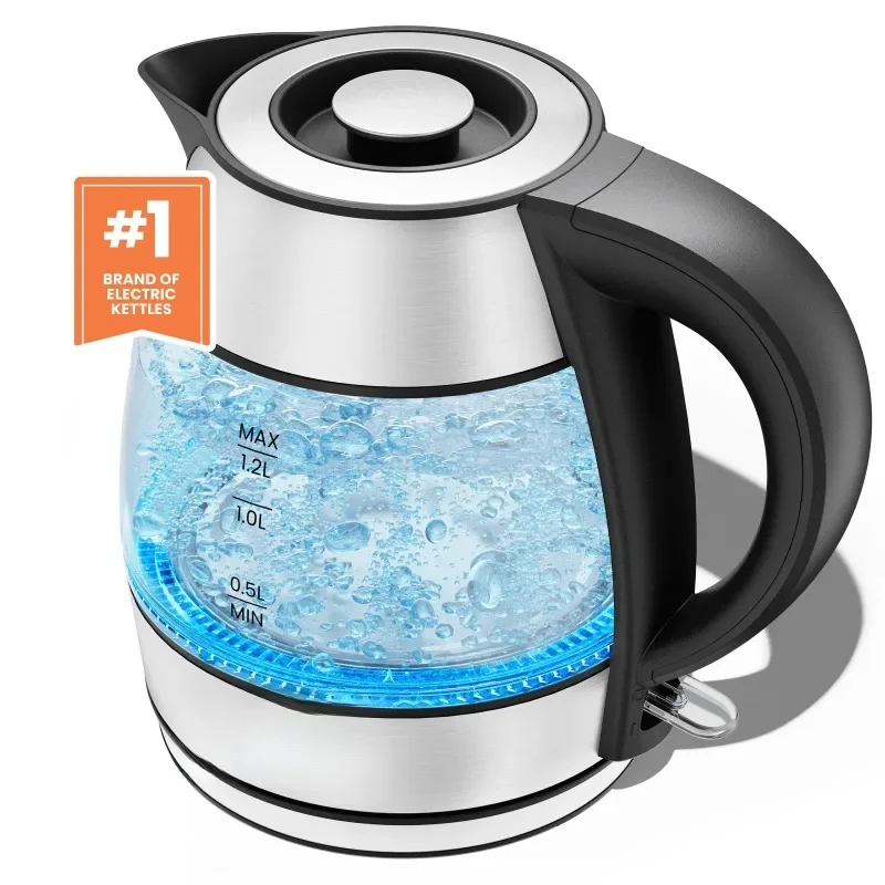 

Hot Sale.NEW 1.2L Electric Tea Kettle with Removable Lid - Stainless Steel, New-Home