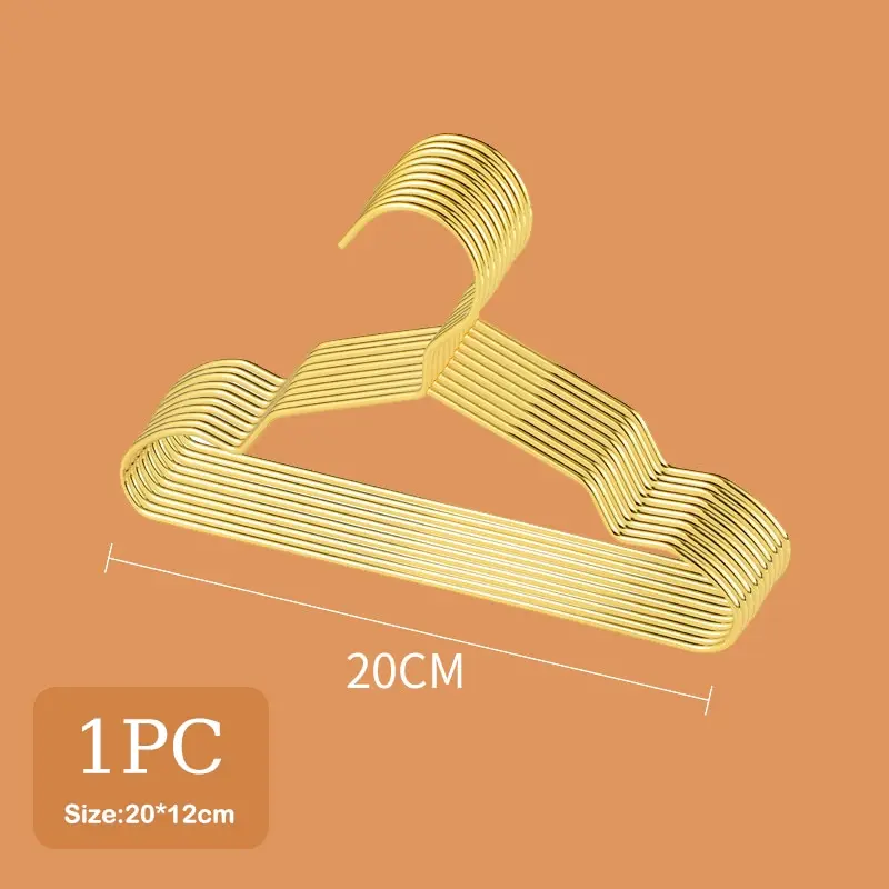 1 PC Baby Hangers Drying Rack Strong Small Metal Wire Pet Hangers for Dog Cat Gold Metal Clothes Shirts Hanger with Grooves