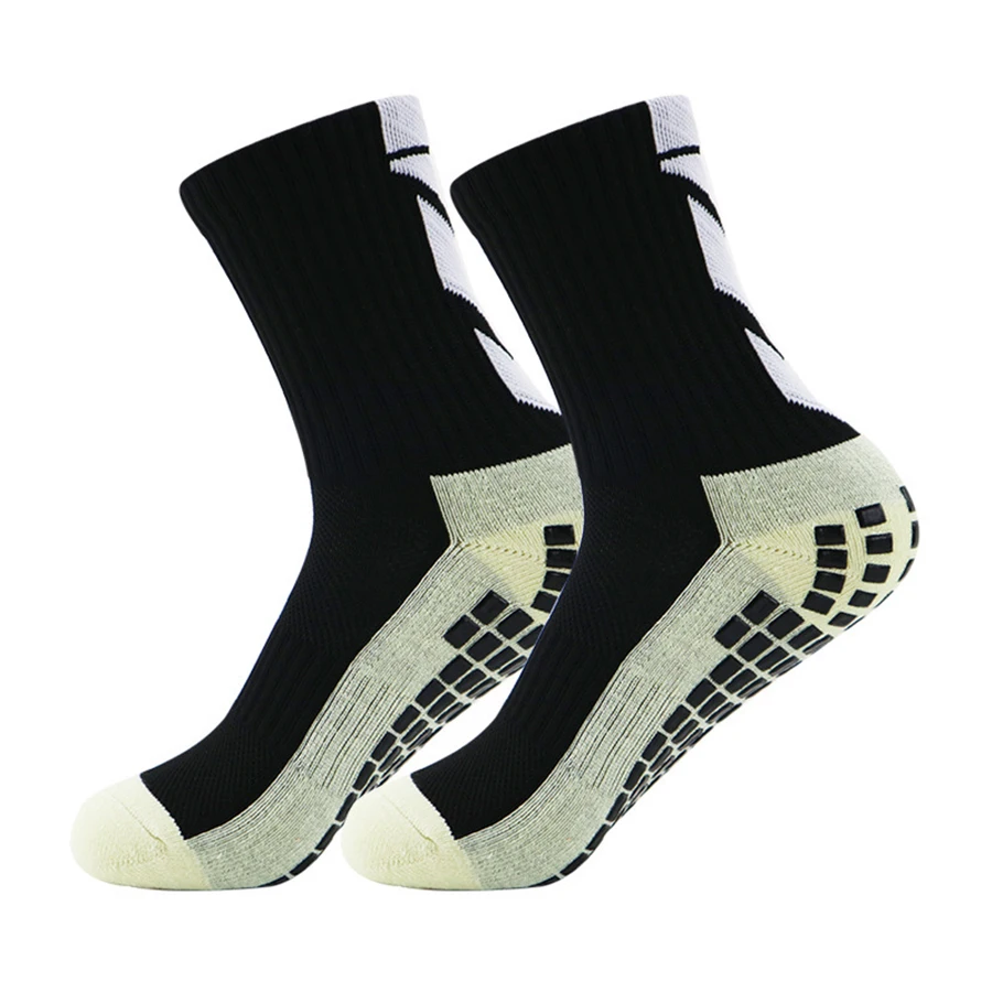 1 Pair New Men Women Non-slip Silicone Sports Soccer Socks Sweat Absorbing Breathable Football Tennis Volleyball Yoga Socks