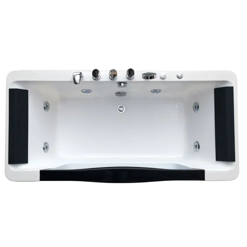 Smart Acrylic Double Jacuzzi Bathtub with Three-Sided Skirt Constant Temp for Home Hotel Small Apartment