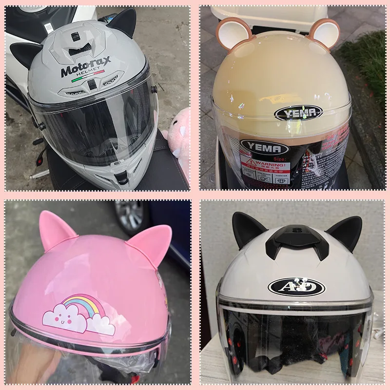 

Helmet Decorations Cat Ears Motorcycle Electric Bear Ears Cute Car Decoration Stickers Motorcycle Bamboo Dragonfly Windmill
