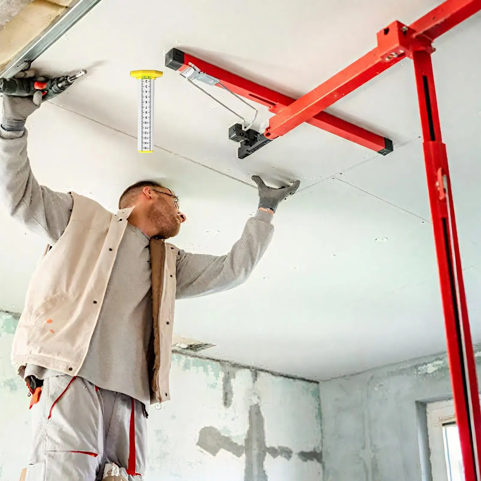 Niveles de Pared para Construcción, Doble Uso, Multifunción, Medidor de Altura de Precisión para Garaje, Terreno y Suelo