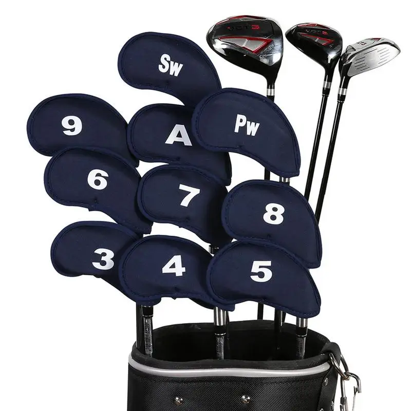 Couvre-tête de club de golf, couvre-putter de golf, couvre-sauna en fer, protecteur de tête, fournitures d\'accessoires de golf, 3, 4, 5, 6, 7, 8, 9,