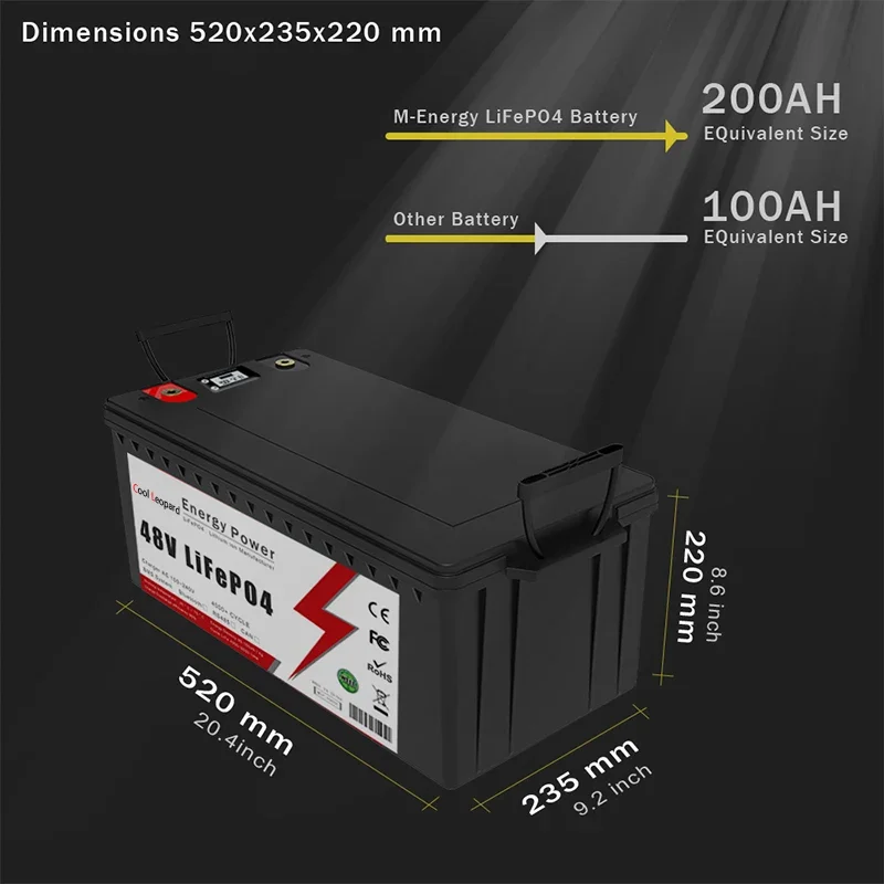 Nuovo pacco batteria 12V 24V 48V 100Ah 200Ah 300Ah LiFePo4 BMS integrato, per batterie solari al litio ferro fosfato per barche RV