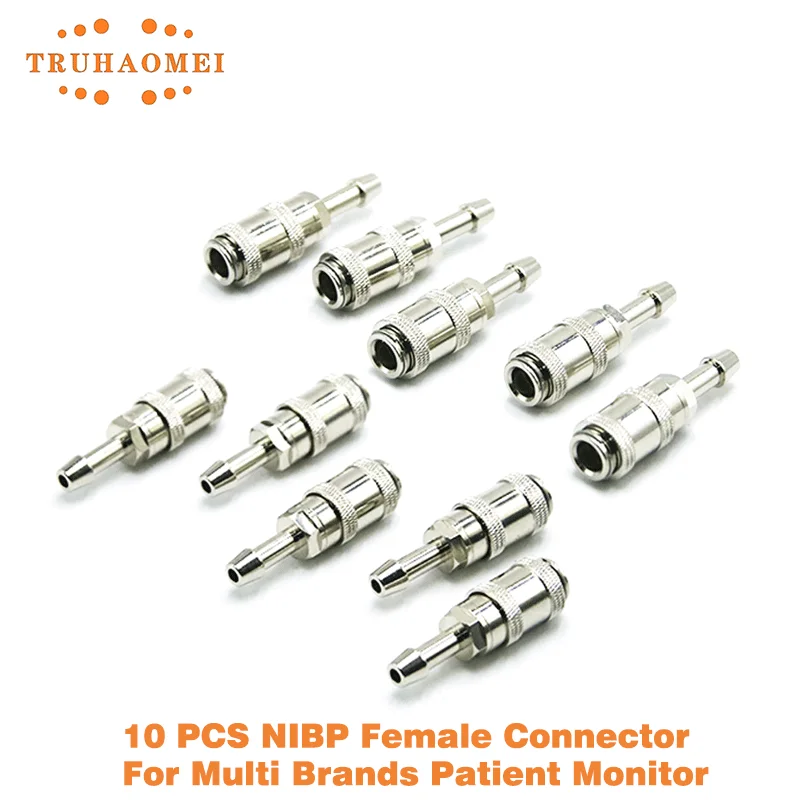 NIBP Connector Blood Pressure BP Meter Cuff Male and Female Air Hose Interconnect Bayonet Plug For Multi Brands Patient Monitor