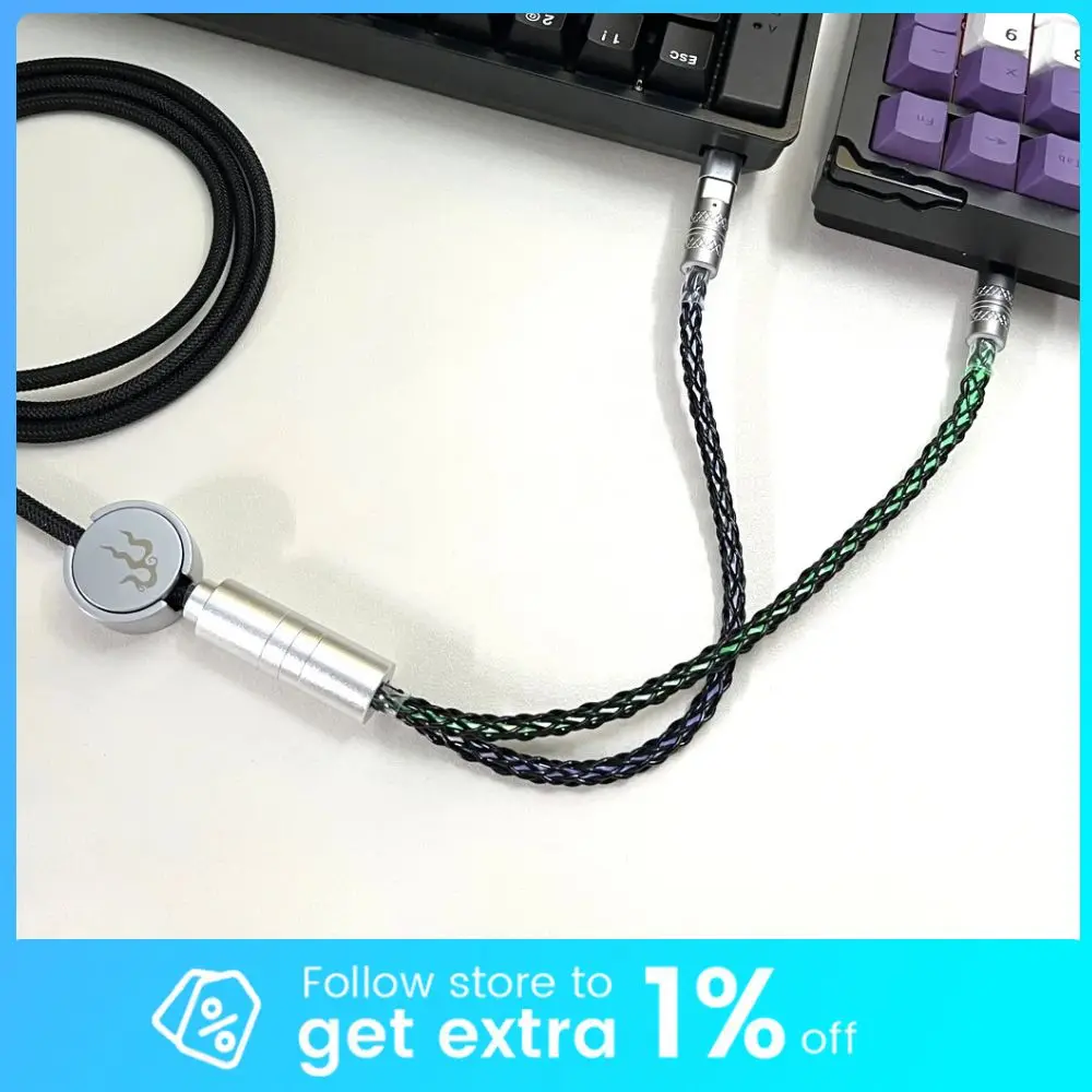 

Подсветка с магнитным управлением 8k поддерживает двойной кабель для клавиатуры с магнитной осью 1 в 2, тип C, кабель для механической клавиатуры от USB до типа C