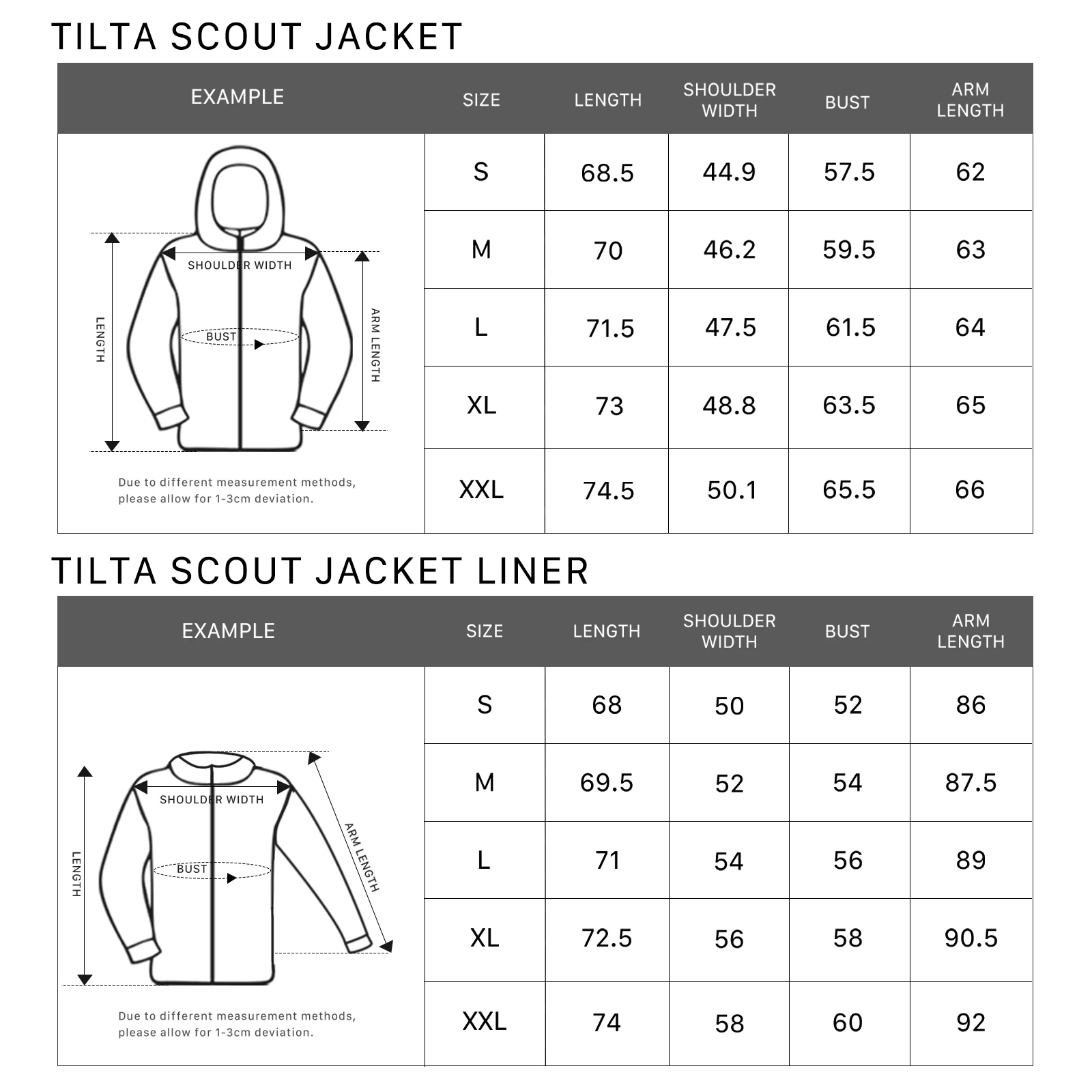 TILTA TA-SJ Scout Jacket Workwear Jacket S/XXL Scout Jacket Liner