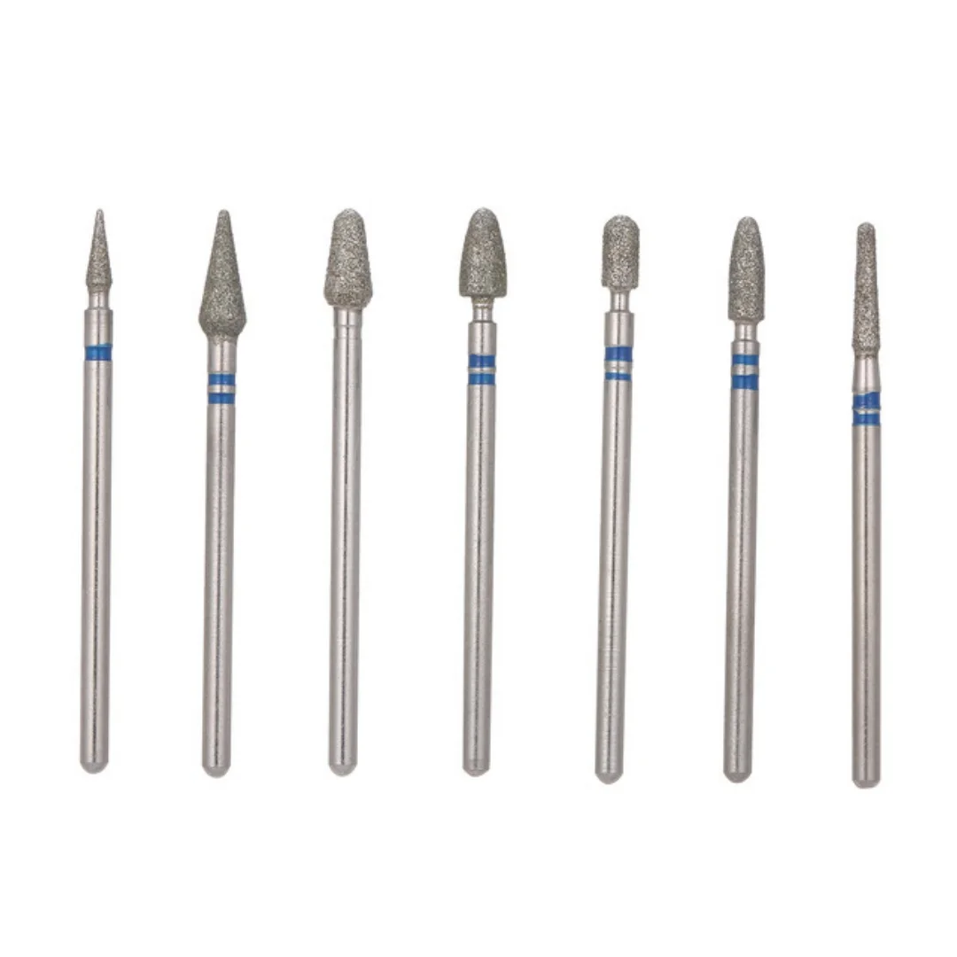 7개 세트 네일 드릴 비트 다이아몬드 커터 매니큐어 큐티클 버 밀링 커터 페디큐어 네일 액세서리 도구 네일 파일