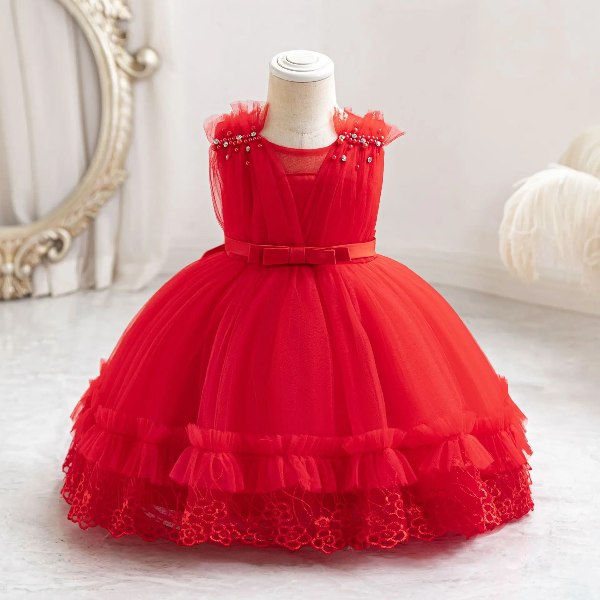 New children\'s dress fluffy gauze princess girl\'s birthday party dress kids dress  kids clothes