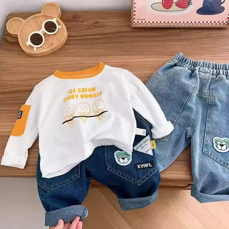 New Children\'s Loose Daddy Pants Little Boy Cowboy Pants Korean Version Boy Jeans Spring and Autumn