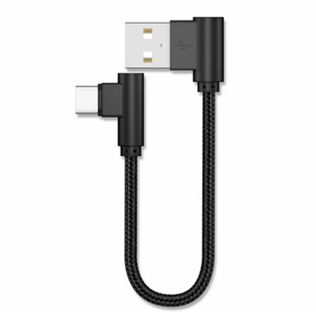 عالية الجودة 25 سنتيمتر Usb إلى نوع C قصيرة 2.4a كابل شحن سريع الكوع 90 درجة Usb C مايكرو Usb كابل البيانات لجميع الهواتف الذكية