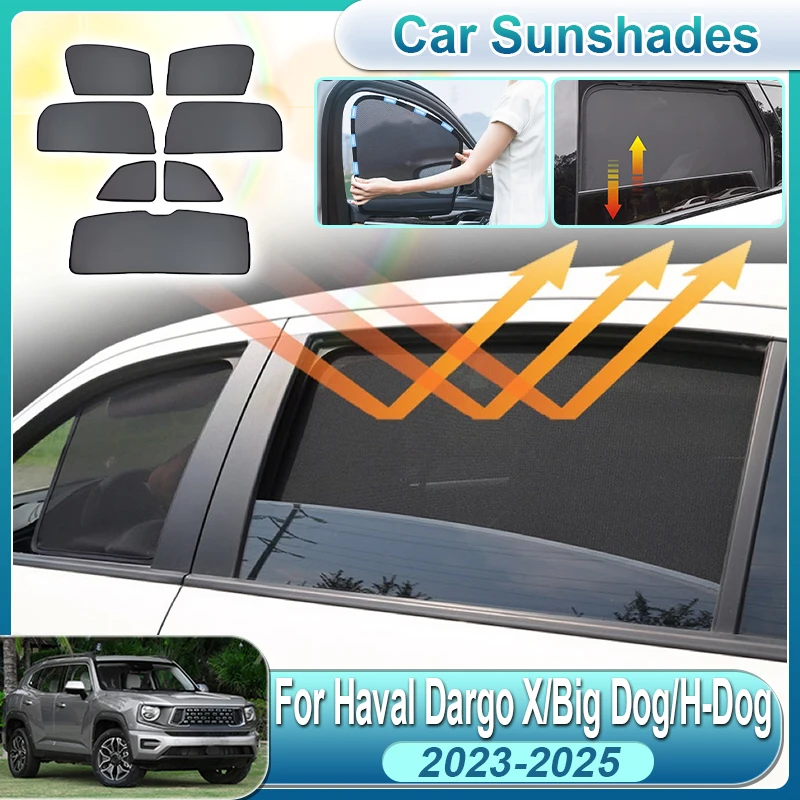 

For Haval Dargo Accessories 2023 2024 2025 X Big Dog H-Dog Car Net Mesh Sunshade Privacy Sun Shield Protection Cover Accessories