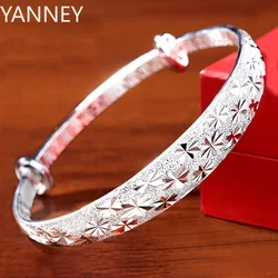 999 Sterling Silver Original romantic Gypsophila star Bangles for women bracelets fashion party wedding accessories jewelry