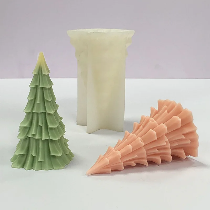 Neue 3D Weihnachtsbaum Silikon Kerze Form DIY Weihnachten Dekorative Kunsthandwerk Gips Harz Zement Ton Form Urlaub Geschenke
