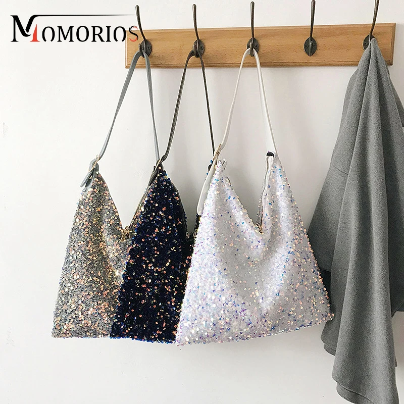 Borsa a tracolla con paillettes adatta per borse della spesa di grande capacità per ragazze Casual quotidiane