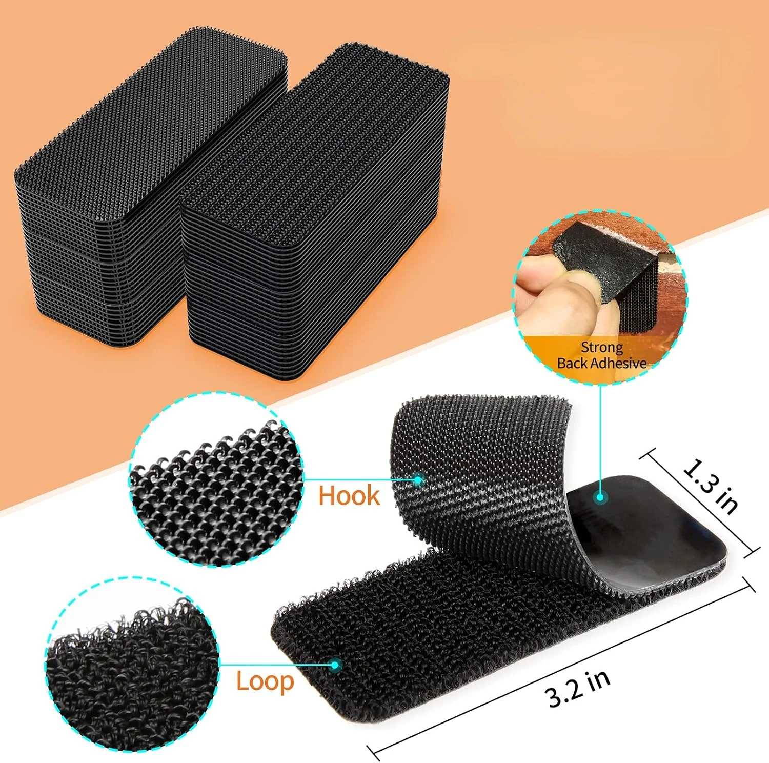 10-60 stücke doppelseitige hoch starke selbst klebende Befestigungs aufkleber Teppich kissen Armaturen brett matte fester Patch Home Teppichboden Skid Grip Tape