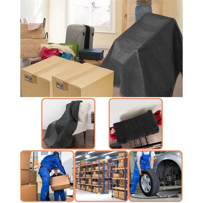 AY03-2Pcs Mantas para mover 40X72 pulgadas Mantas de embalaje resistentes para mover el envío Envoltura de muebles para muebles
