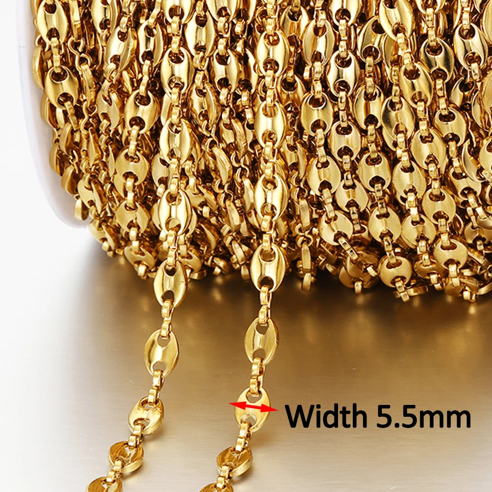 1meter Gold Farbe Edelstahl Ketten Stern Link Ketten DIY für Frauen Halskette Armband Schmuck Herstellung Komponenten DIY Keine verblasst