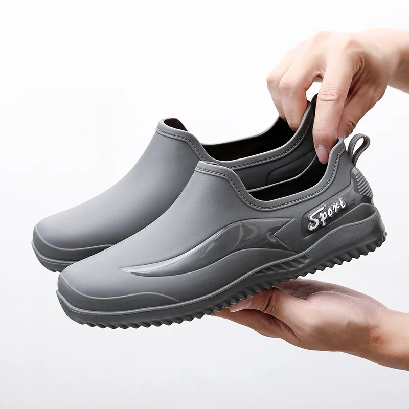 

2026Simple Style Outdoor Work Commute Fishing Kitchen Non-Slip Waterproof Men's Flat-Soled High-Quality Rubber Boots Rain Boots