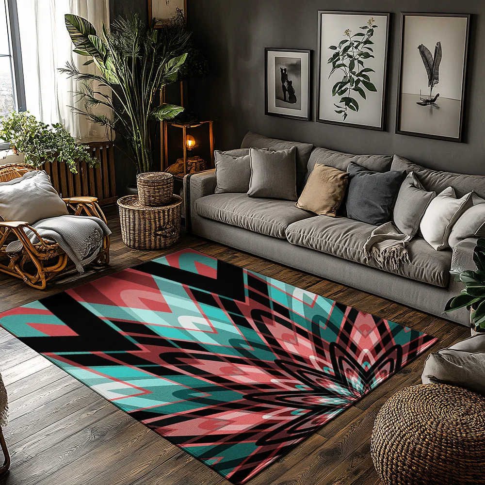 

Стильный абстрактный ковер, современный геометрический домашний декор, нескользящий напольный коврик для гостиной, спальни, моющийся домашний акцентный ковер G