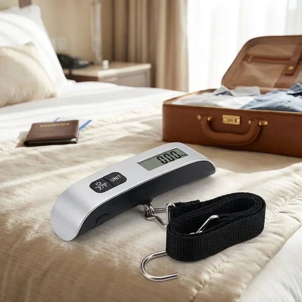 Digital Handheld Portable Hanging Luggage Scale 110lb/50kg Capacity Strong Metal Hook Electronic Baggage Scale for Travel Suitca