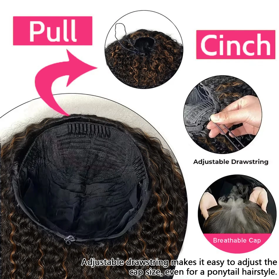 ترقية تسليط الضوء على غريب مجعد نصف شعر مستعار الشعر البشري مع الرباط سلس الملونة مجعد 3 في 1 قصيرة بوب نصف الباروكات للنساء