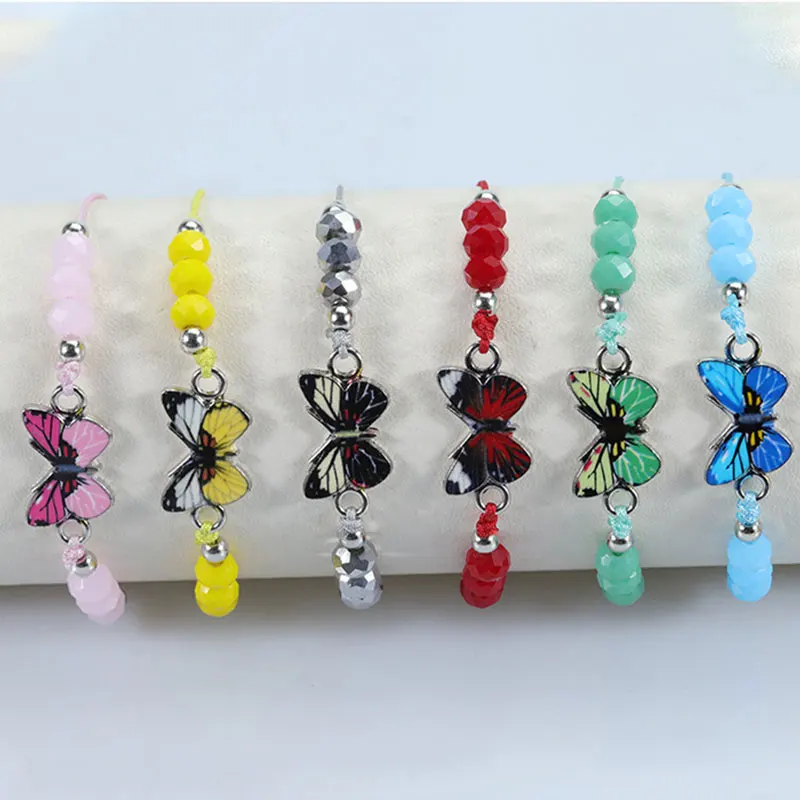 10 teile/los Bunte Druck Schmetterling Stecker Schmuck Erkenntnisse Zubehör Für DIY Machen Armbänder Liefert – Detail 1