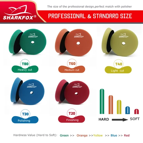 Imagen 2 del producto Sharkfox 5 ""/6"" 125mm/150mm abrillantado para coche Alemania esponja pulidora almohadillas amortiguadoras suaves elimina arañazos para pulir