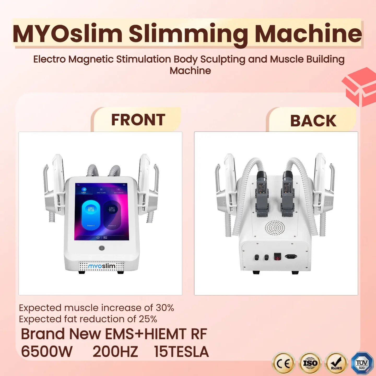 

MYOslim RF Neo Weight Loss And Body Sculpting EMS Muscle Building Machine 200HZ 6500W Fat Loss 2/4/5 Handles Salon