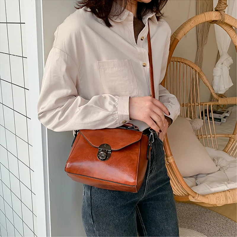 Kleine Quadratische Taschen Für Frauen Mode Einfarbig Designer Umhängetasche Umhängetasche Vintage PU Leder Handtaschen Weiblichen Beutel Bolsa – Detail 11