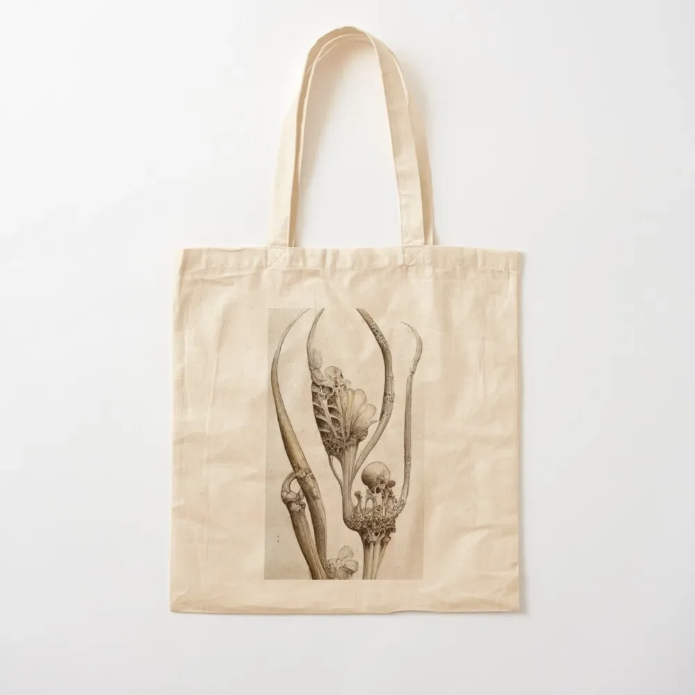 

Bones and Botany - Elaborate Botanical Illustration Tote Bag Women's tote bag shopping bags foldable Tote Bag