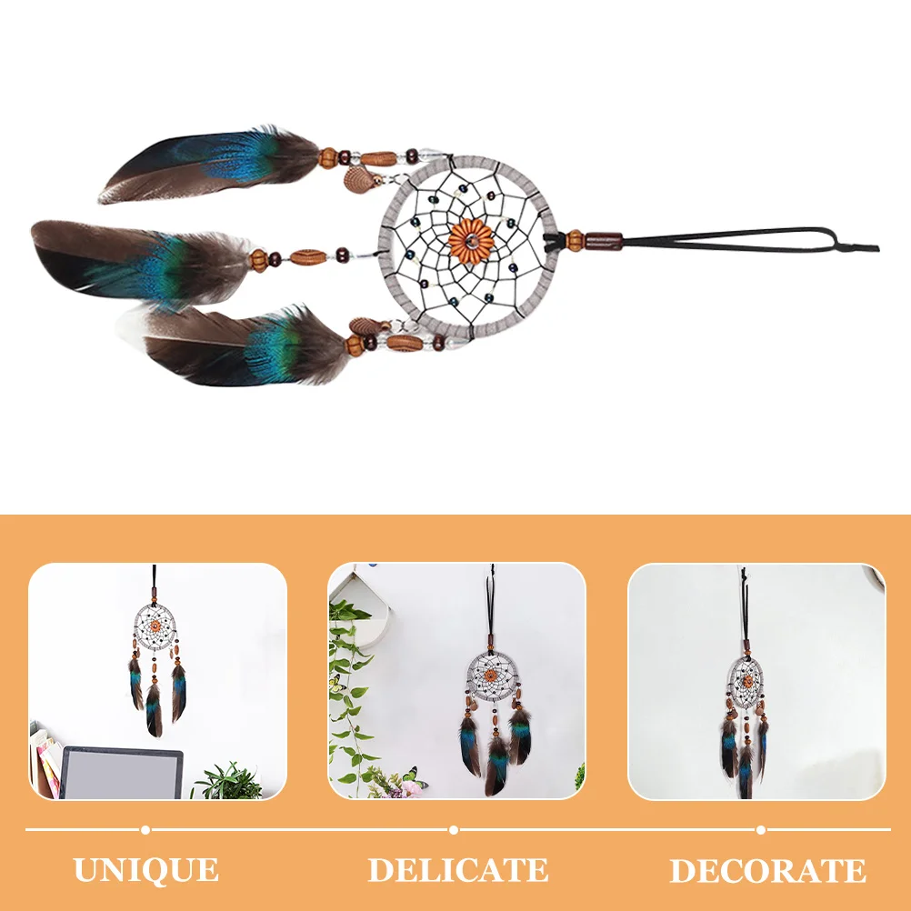 

Bohemian Style Dreamcatcher Hanging Pendant Car Ornament Home Decoration Filter Bad Dreams Ethnic Vibe Gift